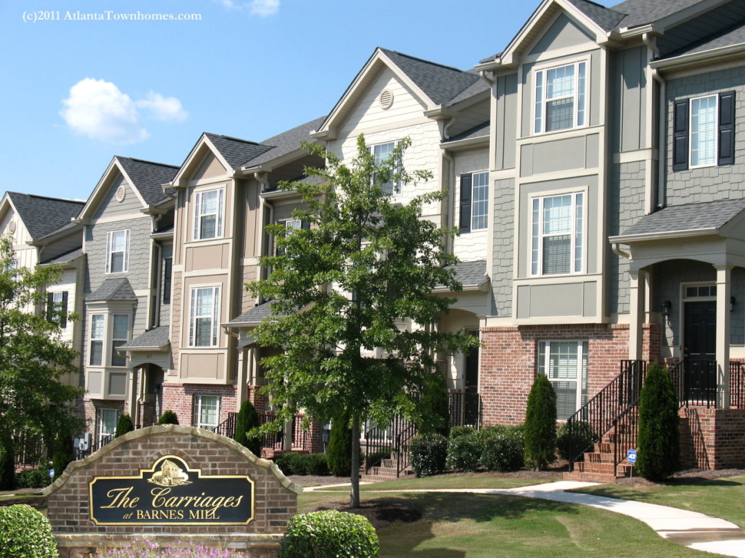 The Carriages at Barnes Mill townhomes in Smyrna,